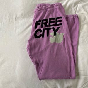 free city purple full length sweatpants